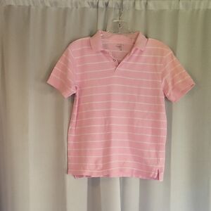 Old Navy Pink and White Striped Kids Polo